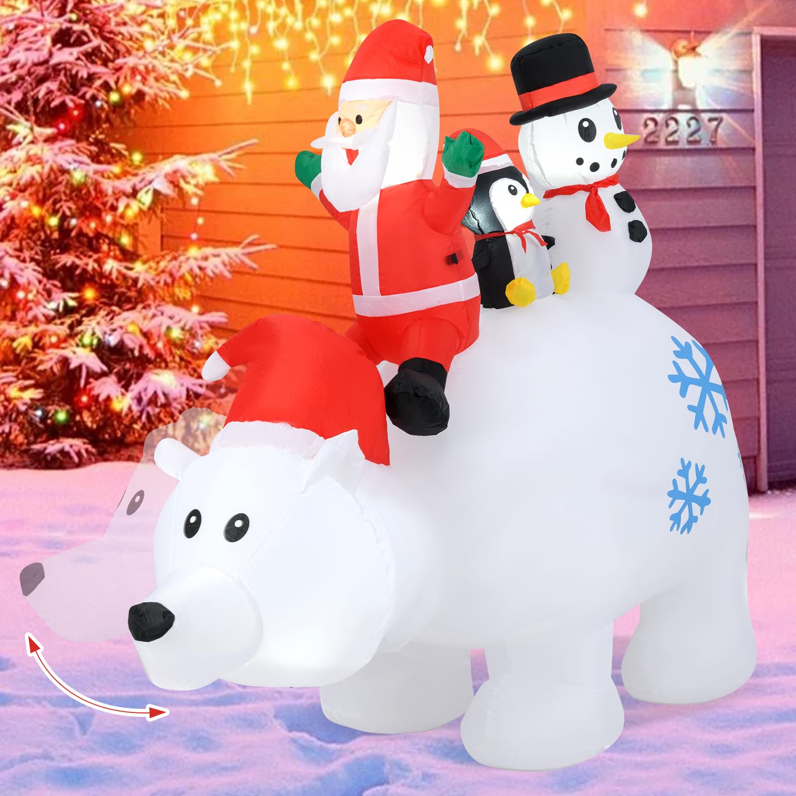 Tangkula 8 FT Christmas Inflatable Santa Claus